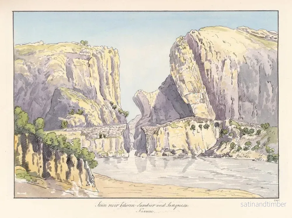 Reproduktion av målningen La rivière Irun mellan Lumbier och Sangüesa i Navarre - Charles Hamilton Smith - Bild 2