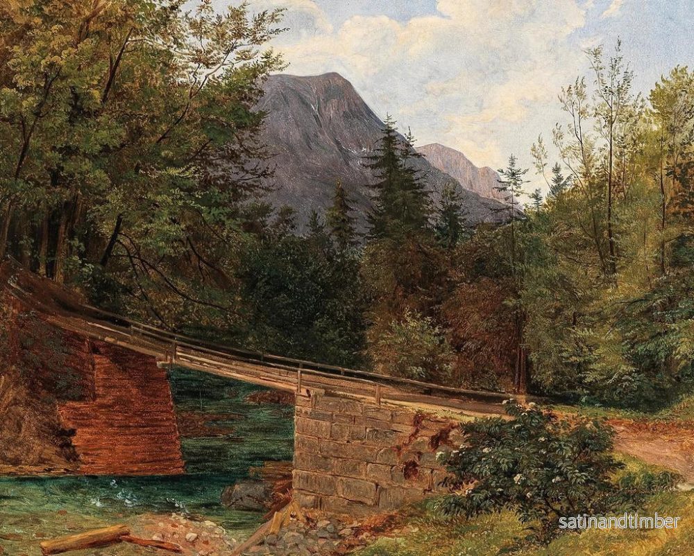 Reproduktion av målningen Le pont près du moulin de Rettenbach à Bad Ischl - Josef Feid - Bild 2