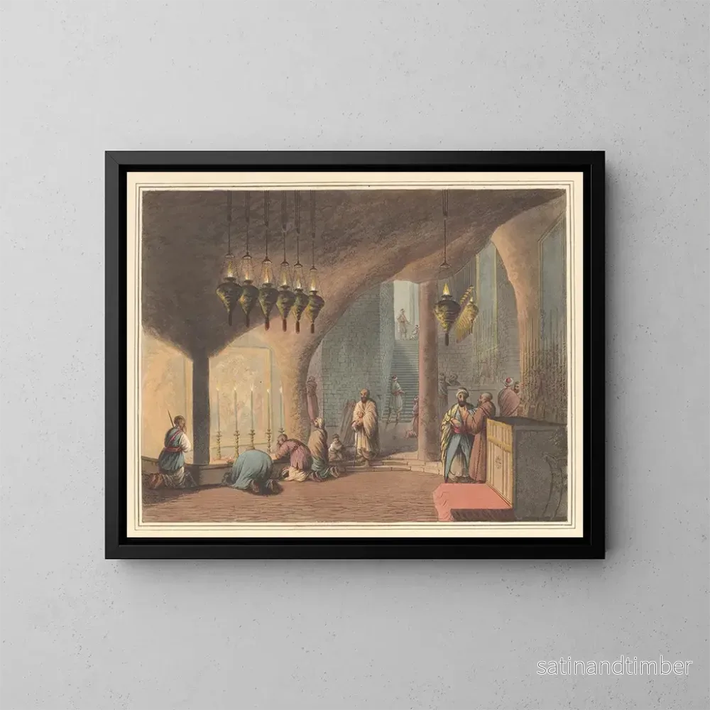 Reproduktion av målningen La Grotte de la Nativité - Luigi Mayer