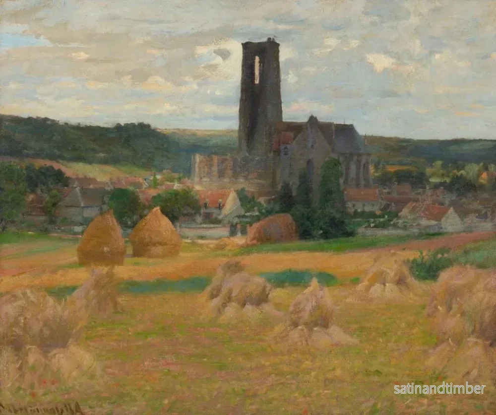 Reproduktion av målningen Meules à la fin de l'été, Île-de-France - Robert William Vonnoh - Bild 2