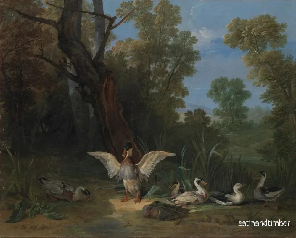 Reproduktion av målningen Kanadagäss som vilar i solen - Jean-Baptiste Oudry - Bild 2