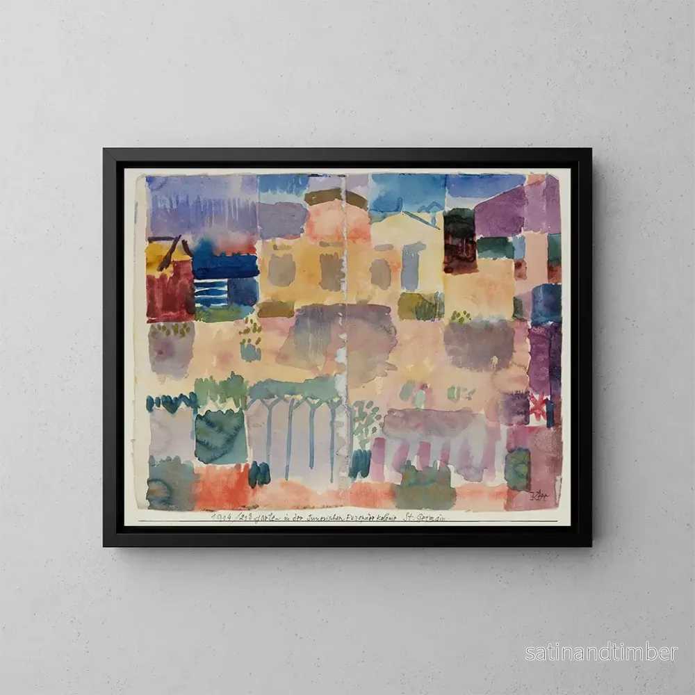 Reproduktion av målningen Trädgård i Saint-Germain, det europeiska kvarteret nära Tunis - Paul Klee