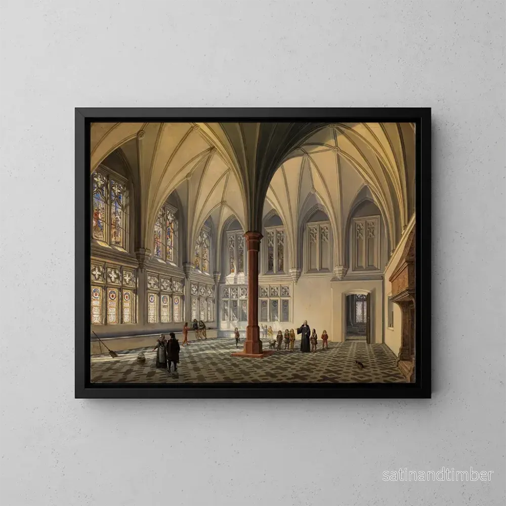 Reproduktion av målningen L'été dans le palais du grand maître de Marienbourg - Domenico Quaglio l'Ancien