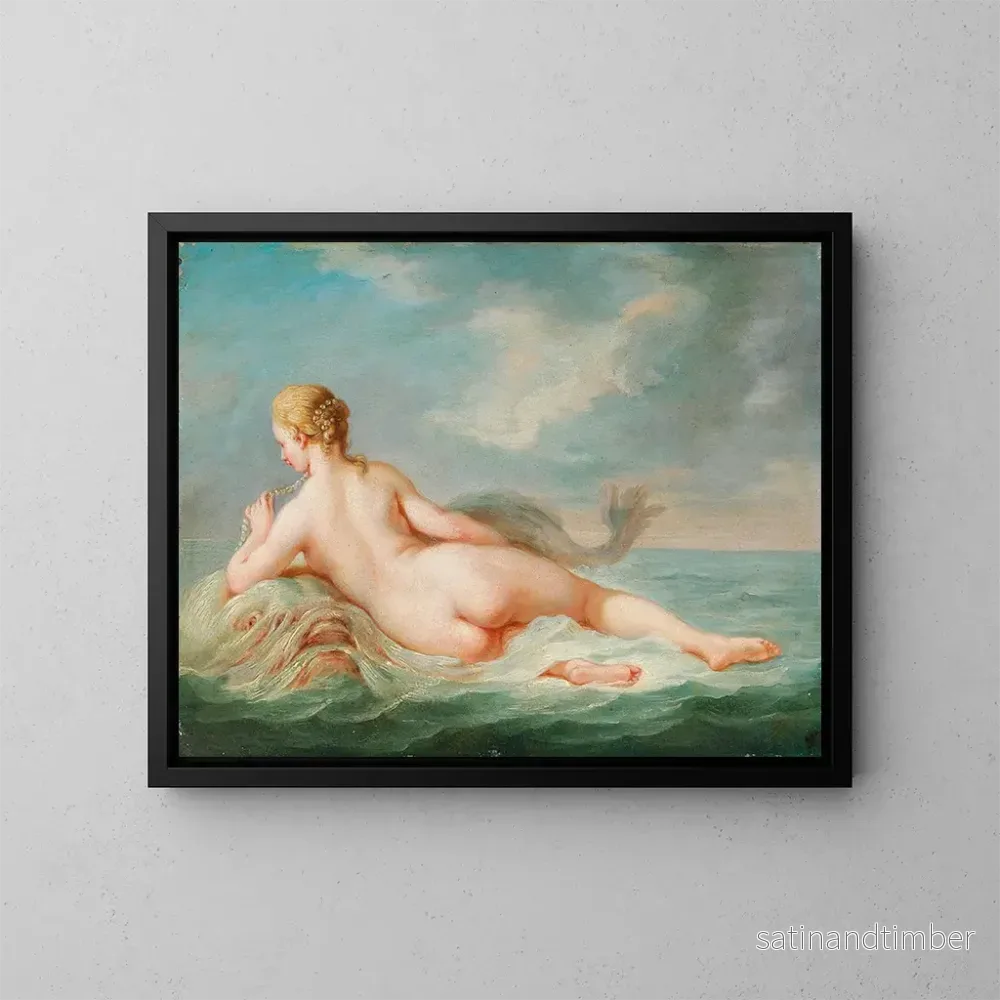 Reproduktion av målningen En liggande naiad på en delfin - Jacques Charlier