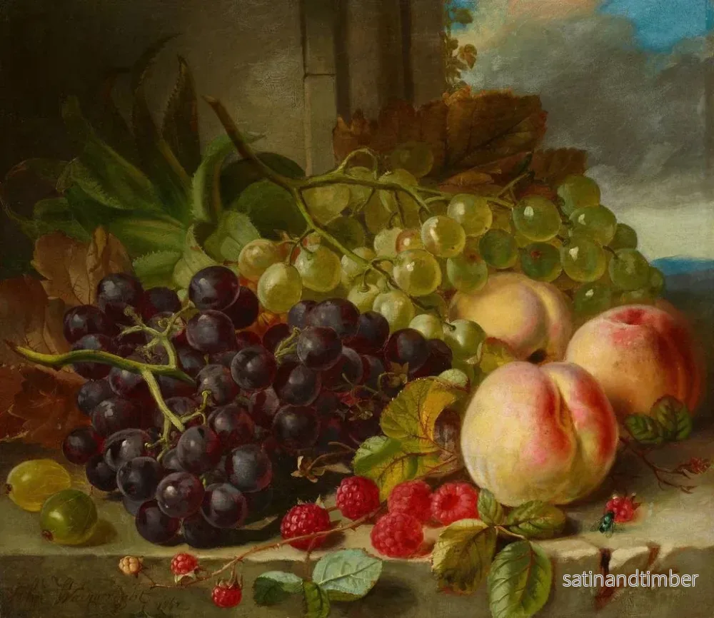Reproduktion av målningen Naturtavla med frukt - John Wainewright - Bild 2
