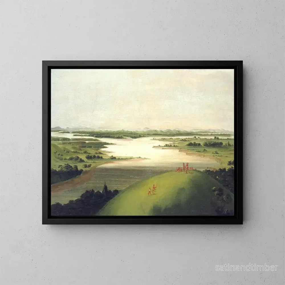 Reproduktion av målningen Bouche du fleuve Platte, 900 miles ovanför Saint-Louis - George Catlin