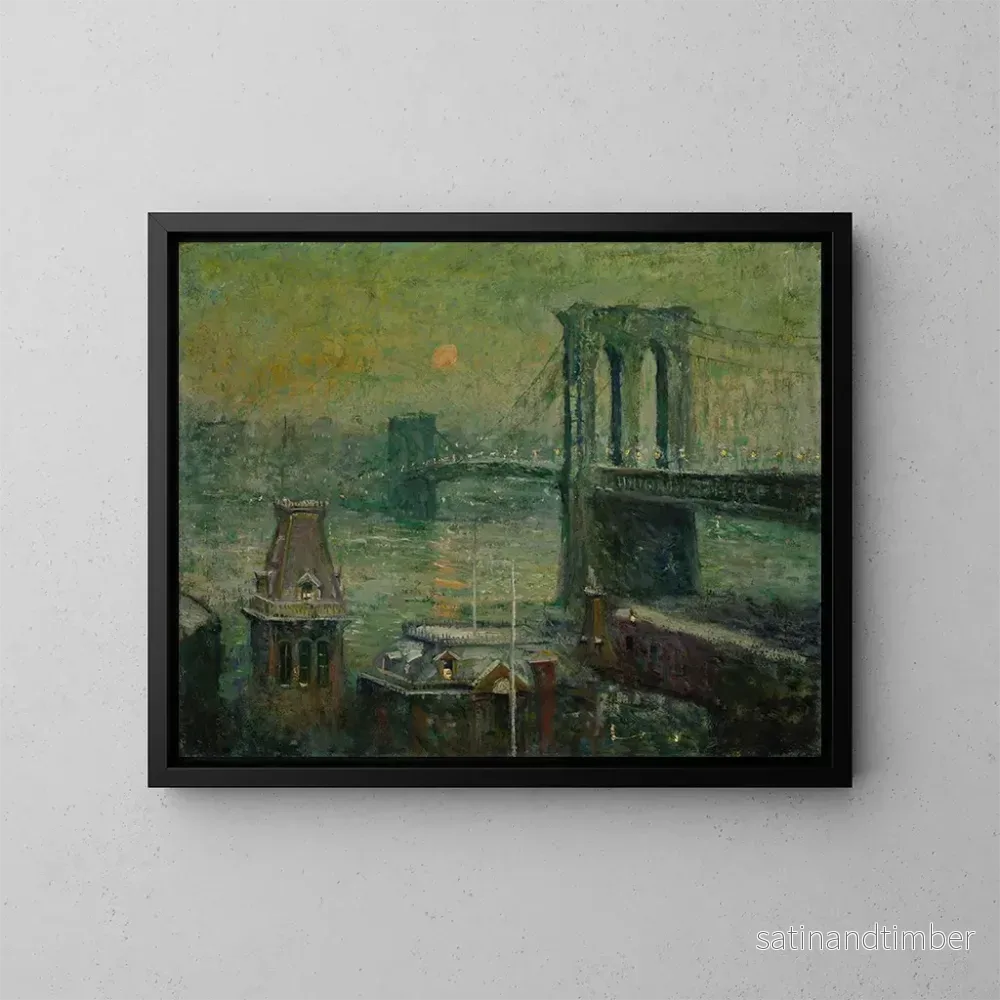 Reproduktion av målningen Pont de Brooklyn - Ernest Lawson