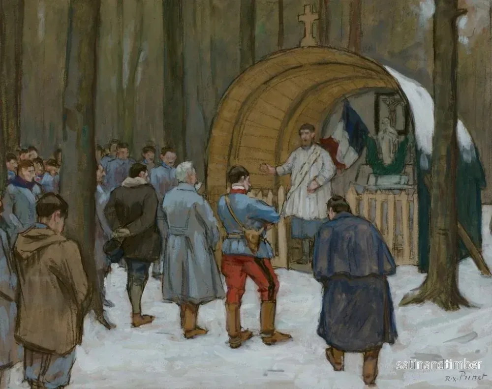 Reproduktion av målningen La messe au camp R - René-Xavier Prinet - Bild 2