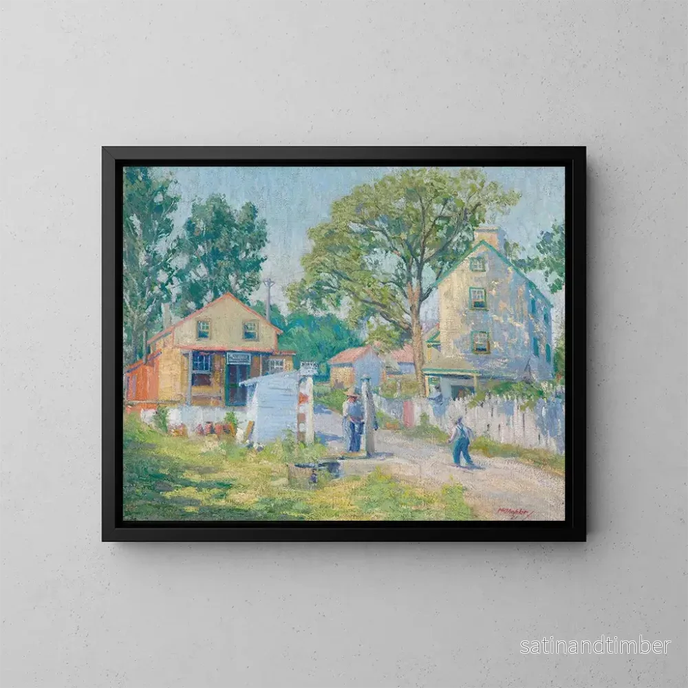 Reproduktion av målningen La pompe du village - Harry Shokler