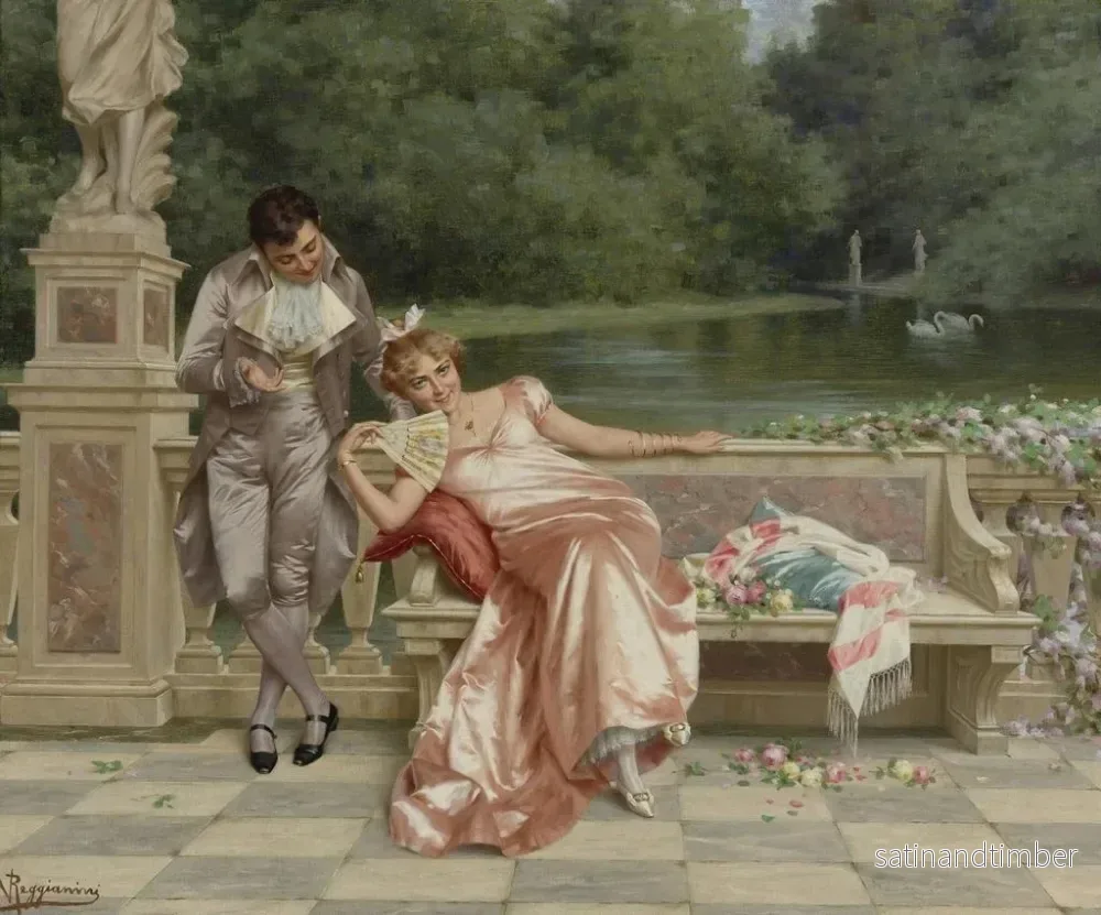 Reproduktion av målningen La flirtation - Vittorio Reggianini - Bild 2