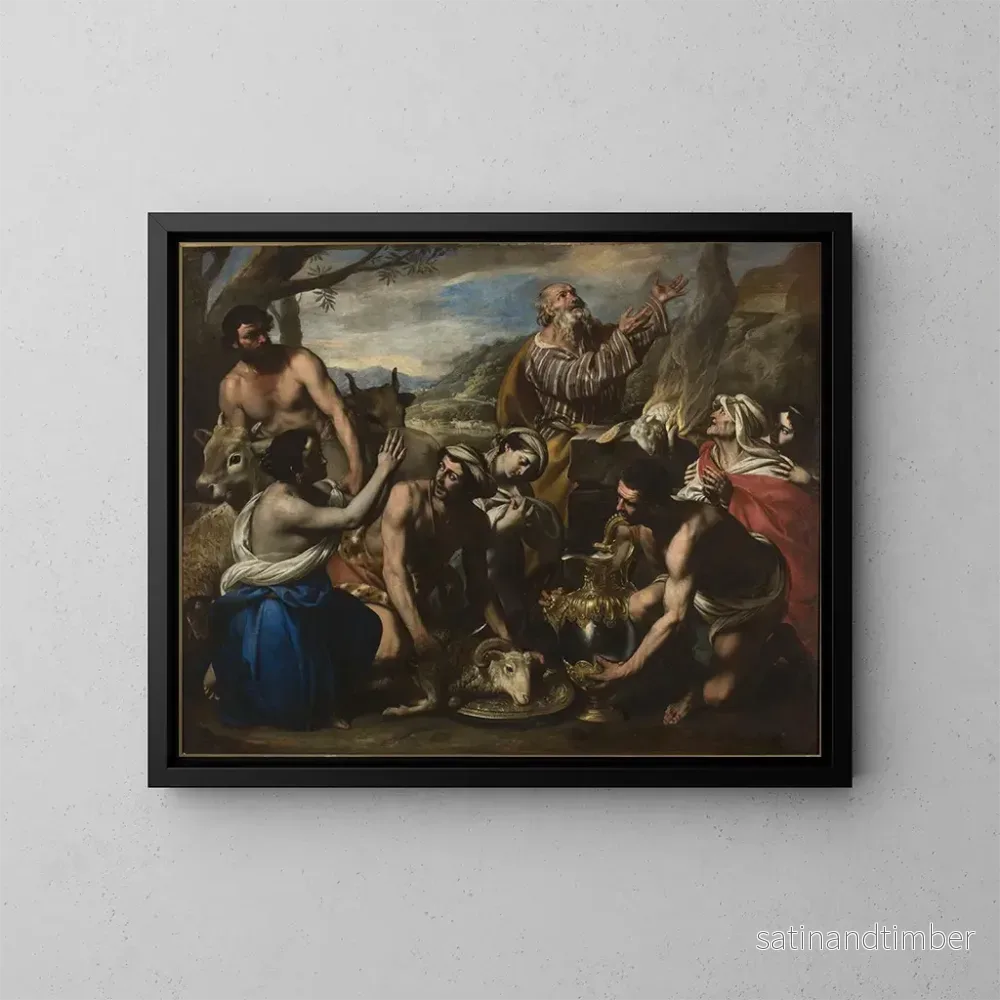 Reproduktion av målningen av Noés offer - Francesco de Rosa