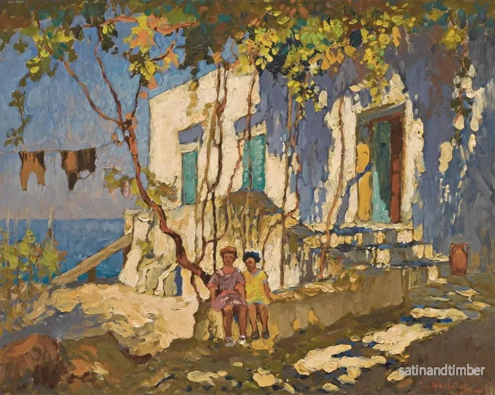 Reproduktion av målningen Repos à l'ombre à Capri - Konstantin Ivanovich Gorbatov - Bild 2