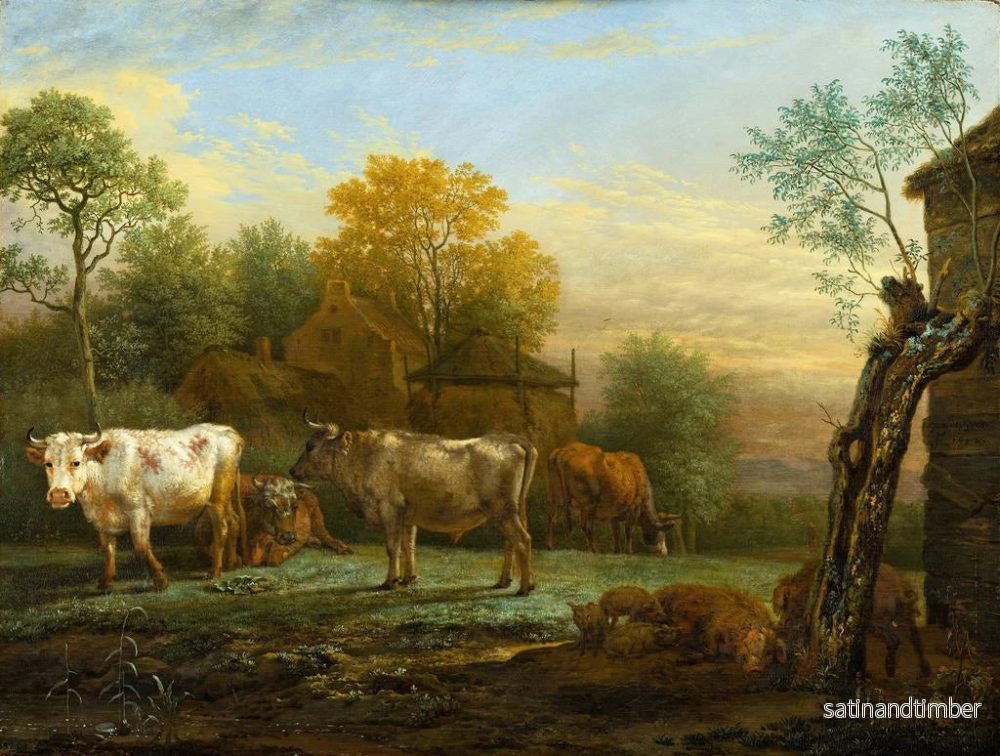 Reproduktion av målningen av boskap på en äng - Paulus Potter - Bild 2
