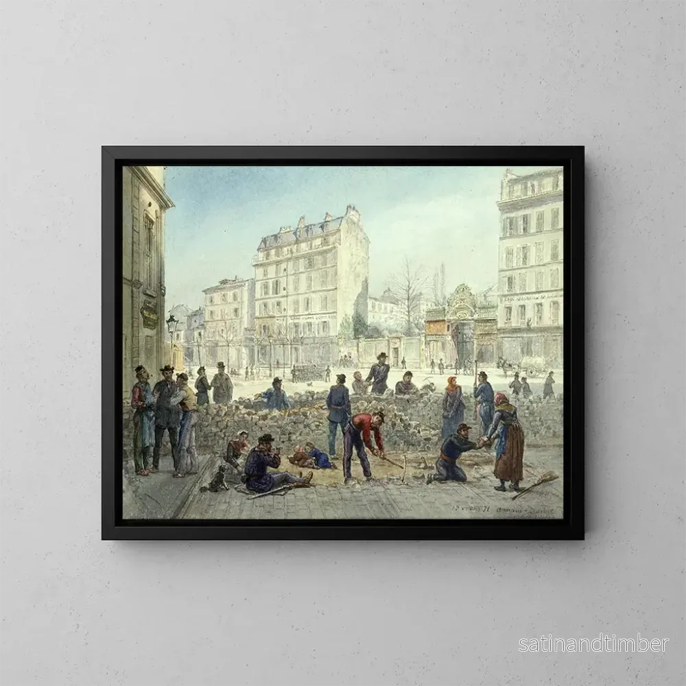 Reproduktion av målningen Barrikad under Kommunen, Place Blanche – Jean-Baptiste-François Arnaud-Durbec Reproduktion av målningen Barrikad under Kommunen, Place Blanche – Jean-Baptiste-François Arnaud-Durbec