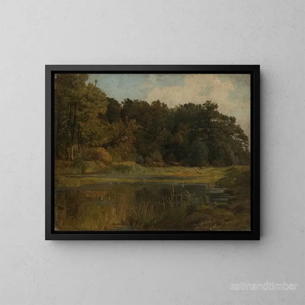 Reproduktion av målningen Skogstjärn - Johann Wilhelm Schirmer