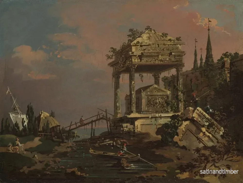 Reproduktion av målningen Vue imaginaire avec une tombe au bord du lagon - Canaletto - Bild 2