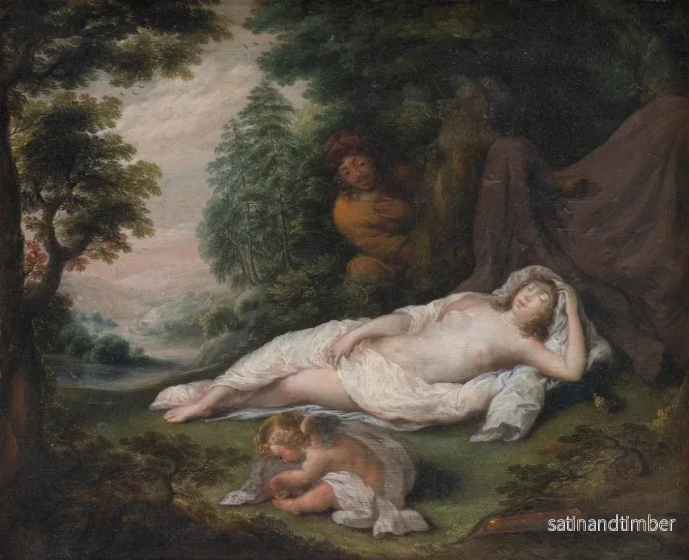 Reproduktion av målningen Nymphe endormie observée par un homme - Laurentius de Neter - Bild 2