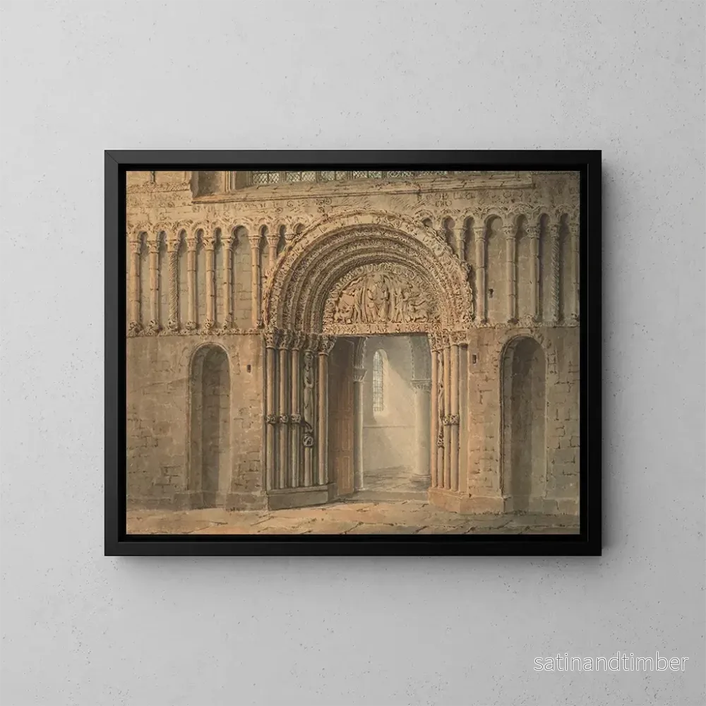 Reproduktion av målningen La porte ouest de la cathédrale de Rochester, Kent – Frederick Mackenzie Reproduktion av målningen La porte ouest de la cathédrale de Rochester, Kent – Frederick Mackenzie