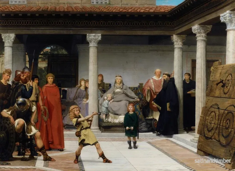 Reproduktion av målningen av Clovis barns utbildning - Lawrence Alma-Tadema - Bild 2
