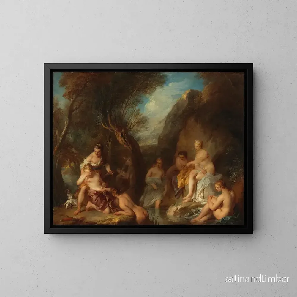 Reproduktion av målningen Diane och Callisto - François Lemoyne