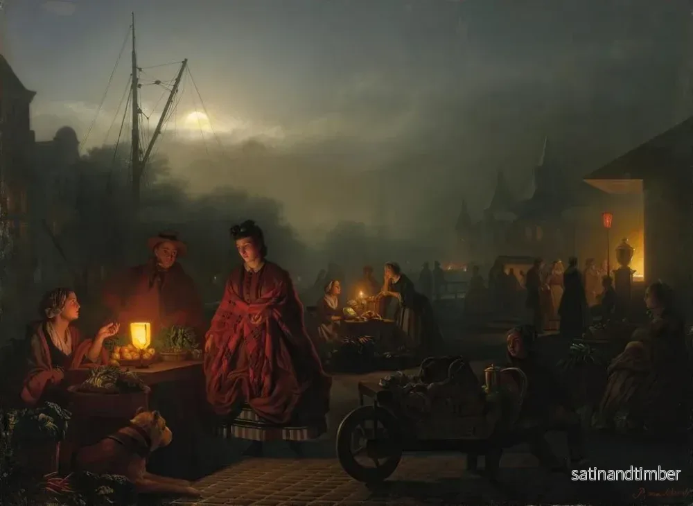 Reproduktion av målningen Le marché nocturne - Petrus van Schendel - Bild 2
