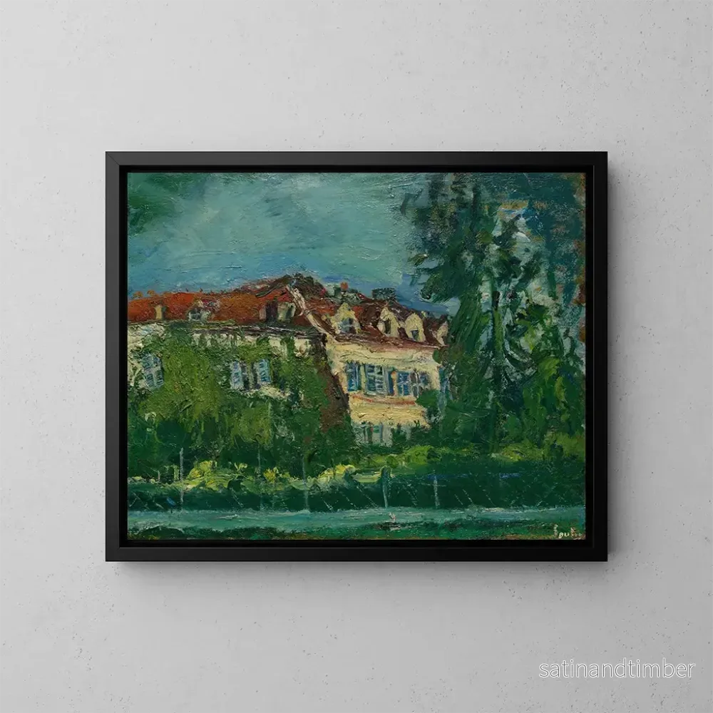 Reproduktion av målningen Landskap med hus – Chaïm Soutine