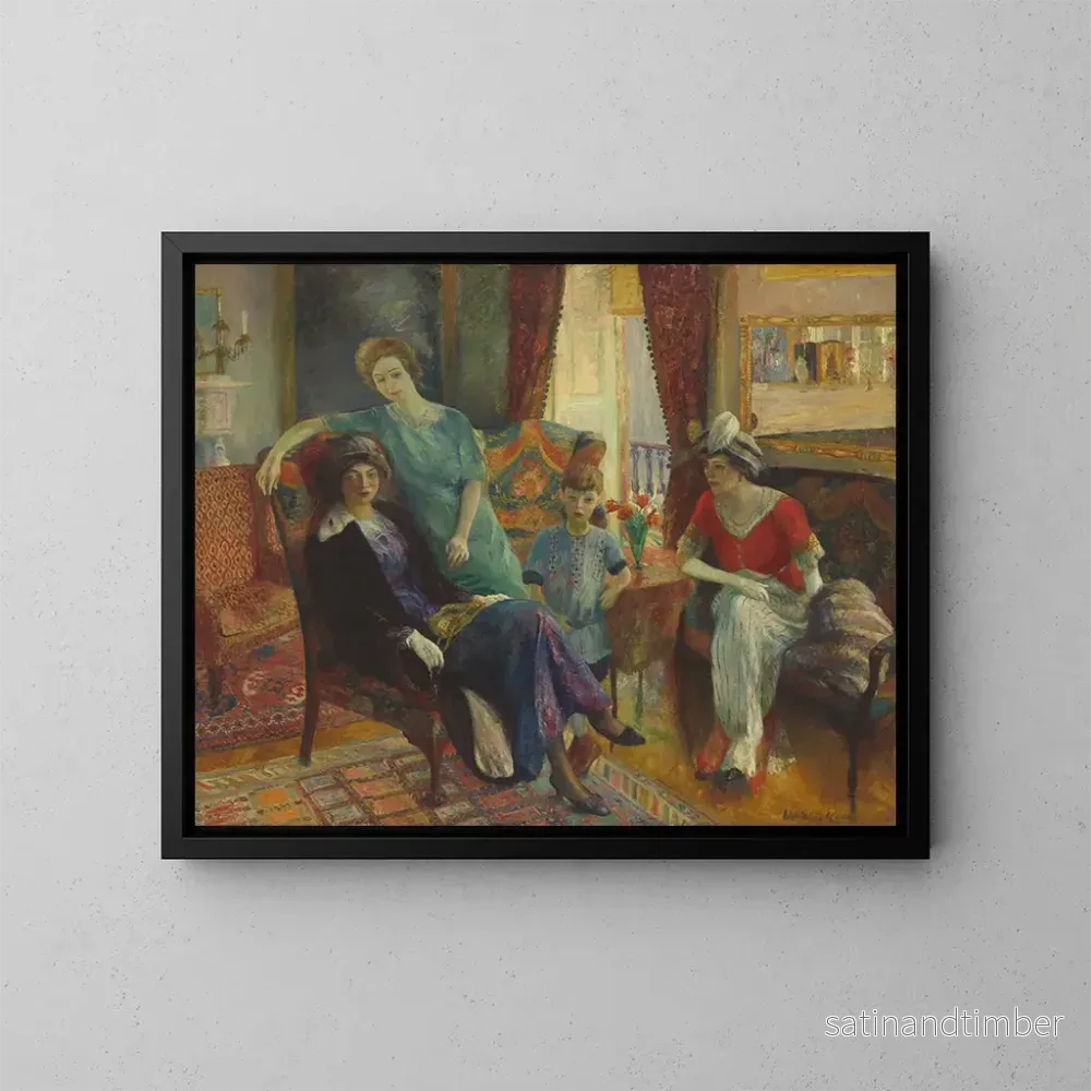 Reproduktion av målningen Familjefamilj - William James Glackens