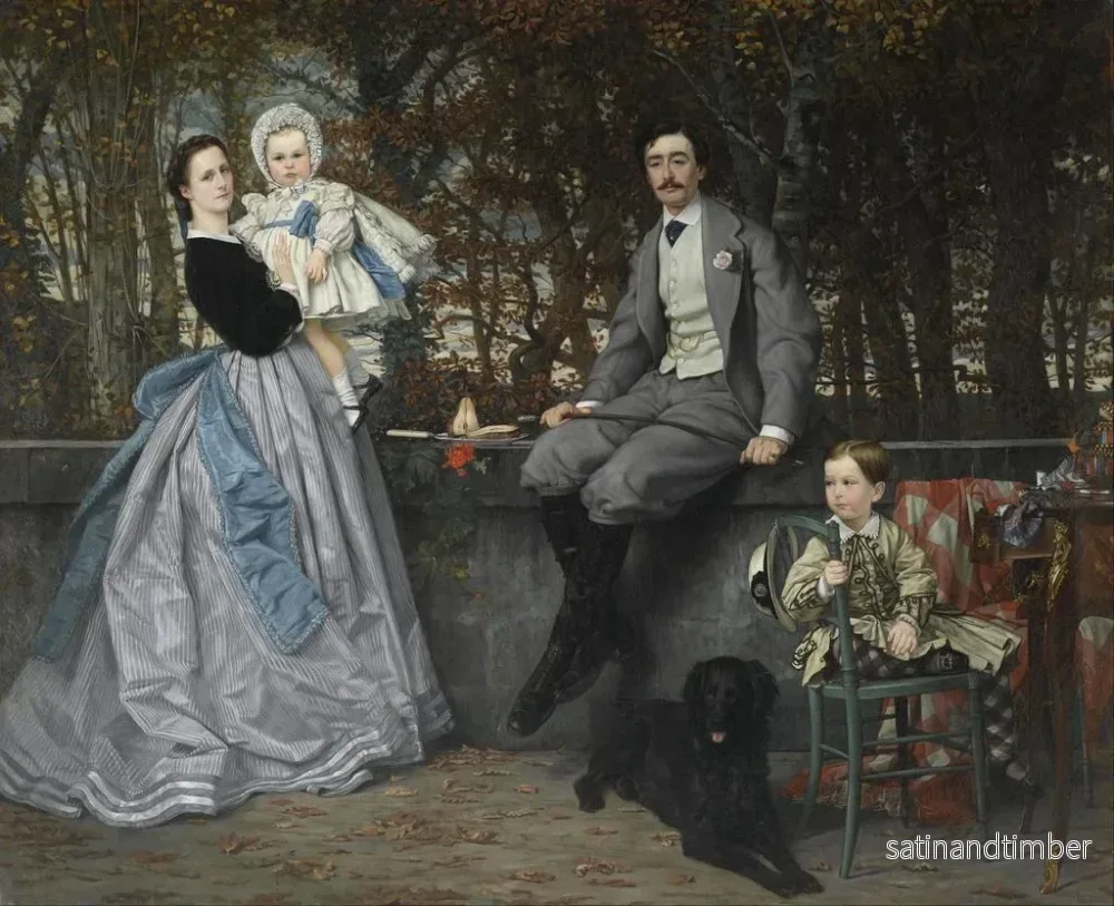 Reproduktion av målningen Porträtt av markisen och markisen av Miramon och deras barn - James Tissot - Bild 2