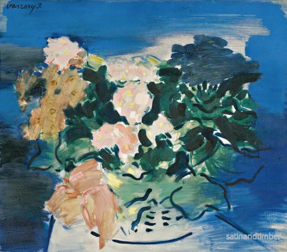 Reproduktion av målningen av blomstervas - János Vaszary - Bild 2