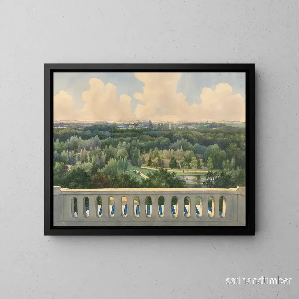 Reproduktion av målningen Vue de Boschbeek Groenendaal vers Leidschevaart et Zandvoort - Gerrit Jan Schouten
