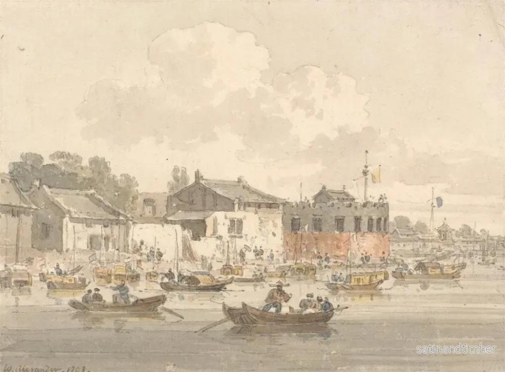 Reproduktion av målningen Fort i ansiktet av fabriken i Canton - William Alexander - Bild 2