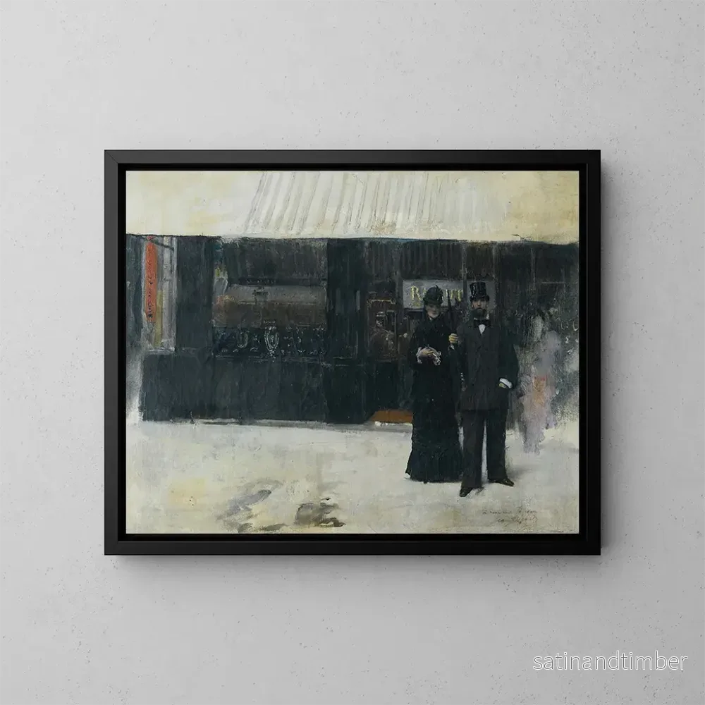 Reproduktion av målningen Par framför en juvelerare - Jean Béraud