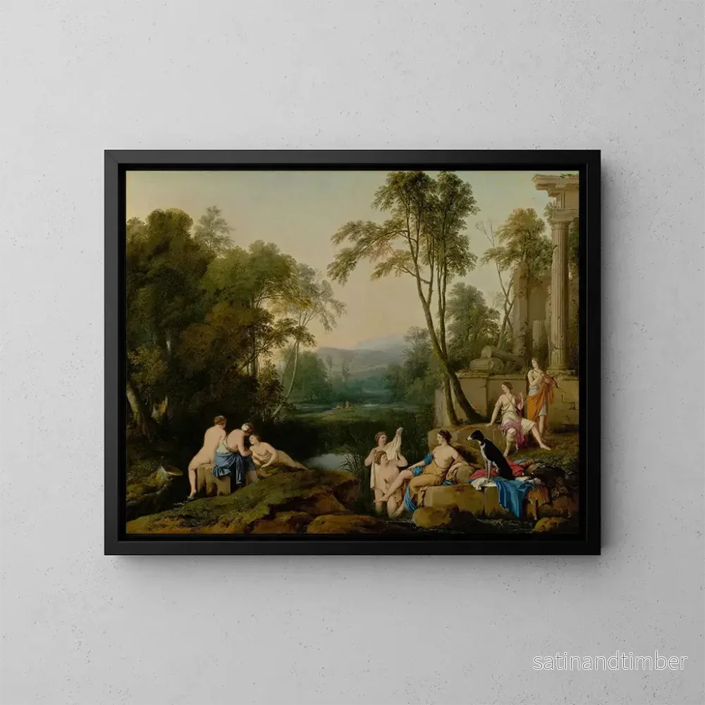 Reproduktion av målningen Diane och hennes nymfer i ett landskap - Laurent de La Hyre