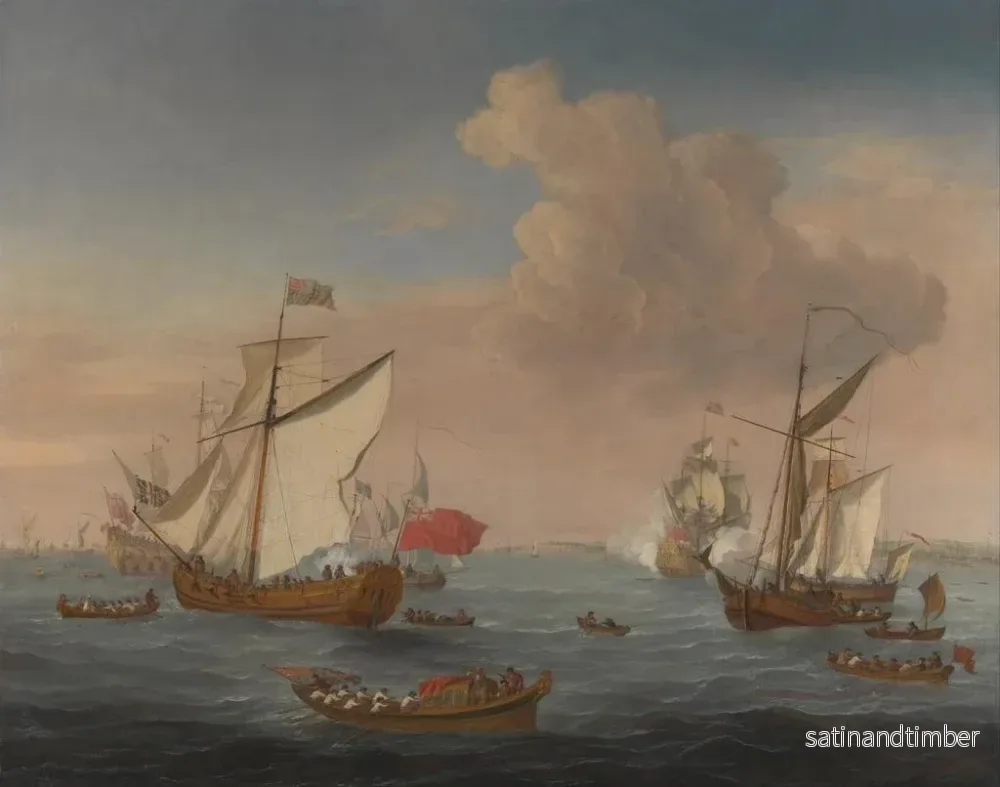 Reproduktion av målningen Båtar i Tamizfloden nära Sheerness - Isaac Sailmaker - Bild 2