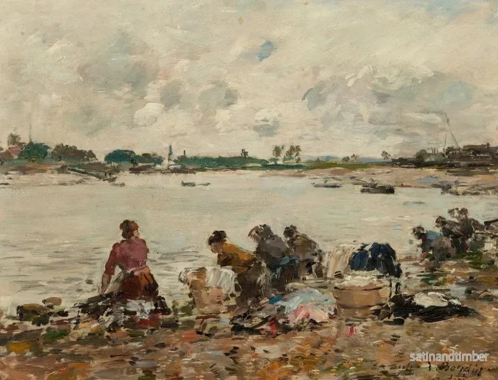 Reproduktion av målningen Laveuses au bord de la Touques - Eugène Boudin - Bild 2