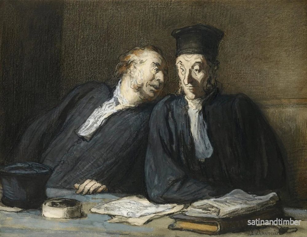 Reproduktion av målningen av två advokater i samtal - Honoré Daumier - Bild 2