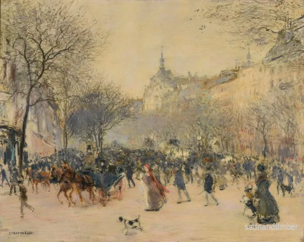 Reproduktion av målningen Le Carrefour Drouot, Paris - Jean François Raffaëlli - Bild 2