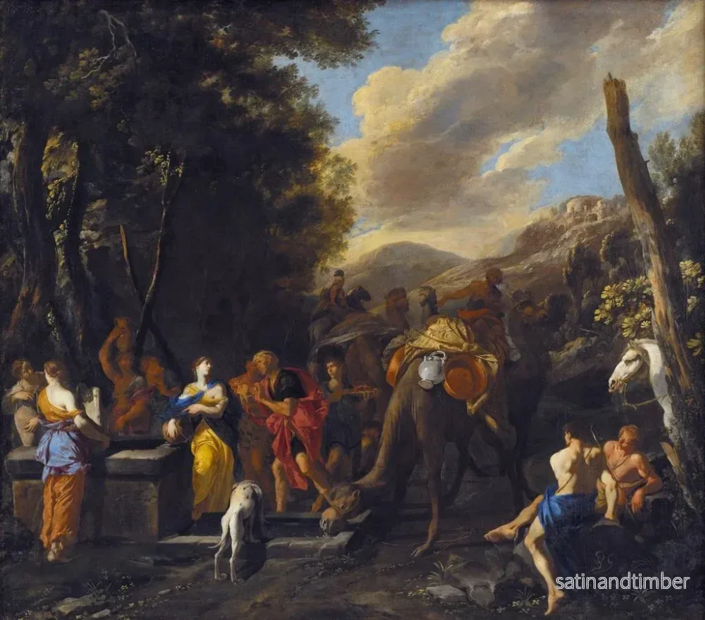 Reproduktion av målningen Rebecca och Eliezer vid brunnen - Domenico Gargiulo - Bild 2