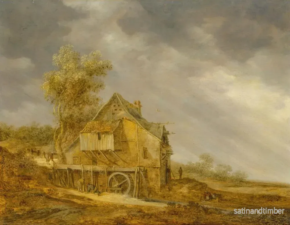Reproduktion av målningen Ett vattenhjul med figurer i ett landskap - Jan van Goyen - Bild 2