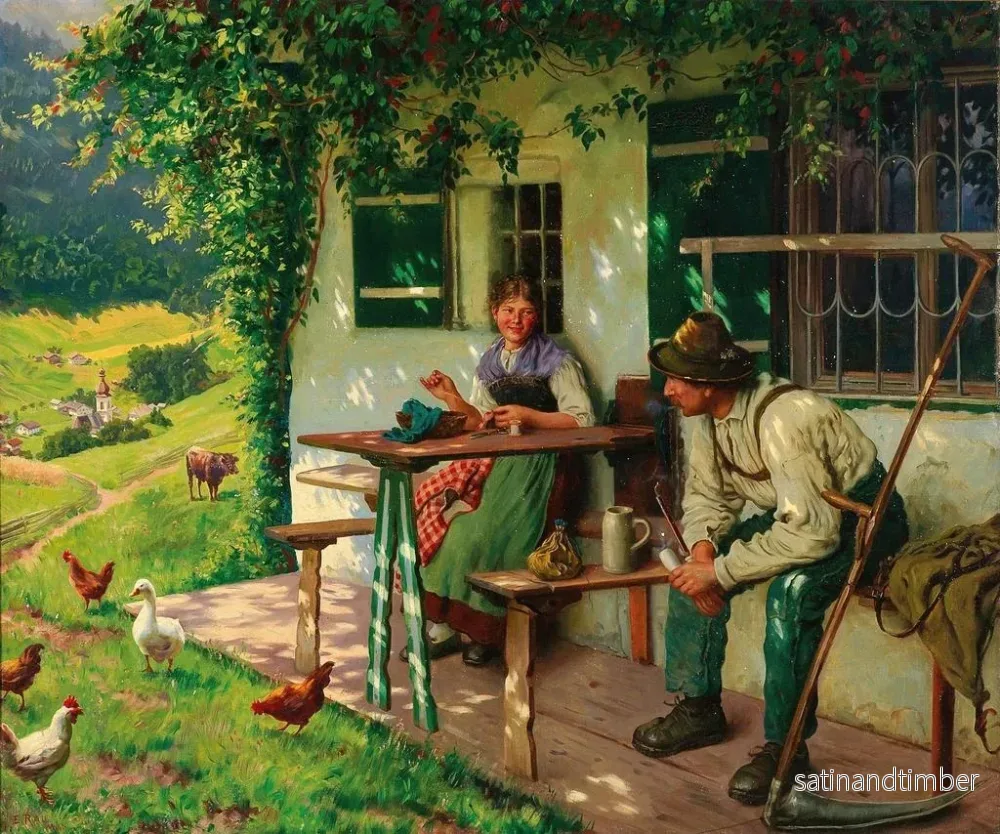 Reproduktion av målningen Ungt par av jordbrukare i Haute-Bavaria - Emil Rau - Bild 2