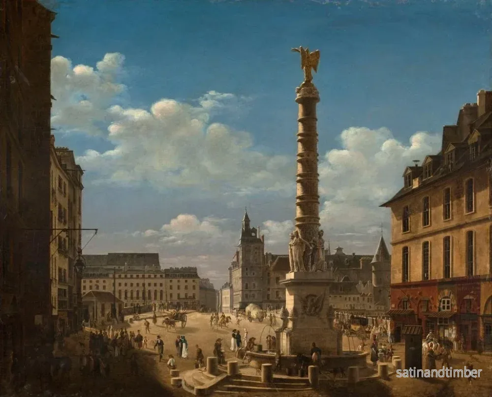 Reproduktion av målningen La place et la fontaine du Châtelet - Étienne Bouhot - Bild 2