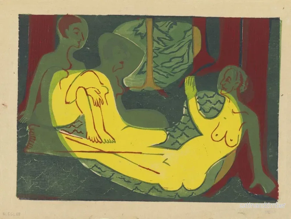 Reproduktion av målningen Tre nakna i skogen - Ernst Ludwig Kirchner - Bild 2