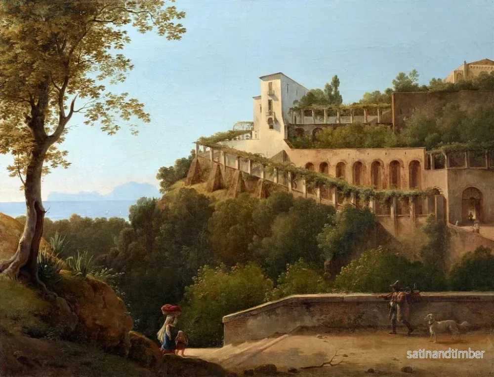 Reproduktion av målningen Ett kloster nära Neapel med utsikt över Capri - Pierre-Athanase Chauvin - Bild 2