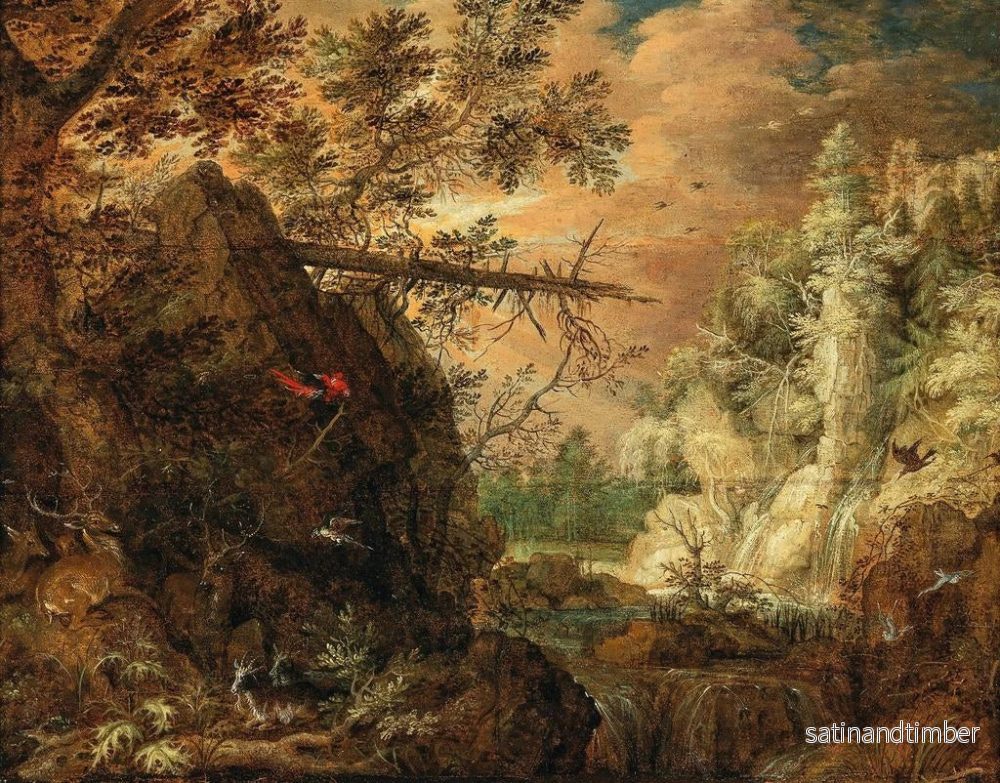 Reproduktion av målningen av ett skogigt bergslandskap med ett vattenfall - Roelant Savery - Bild 2