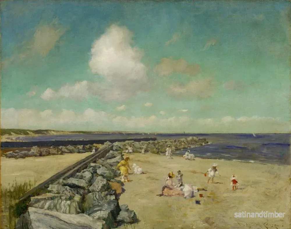 Reproduktion av målningen Morgon vid bryggan i Shinnecock - William Merritt Chase - Bild 2
