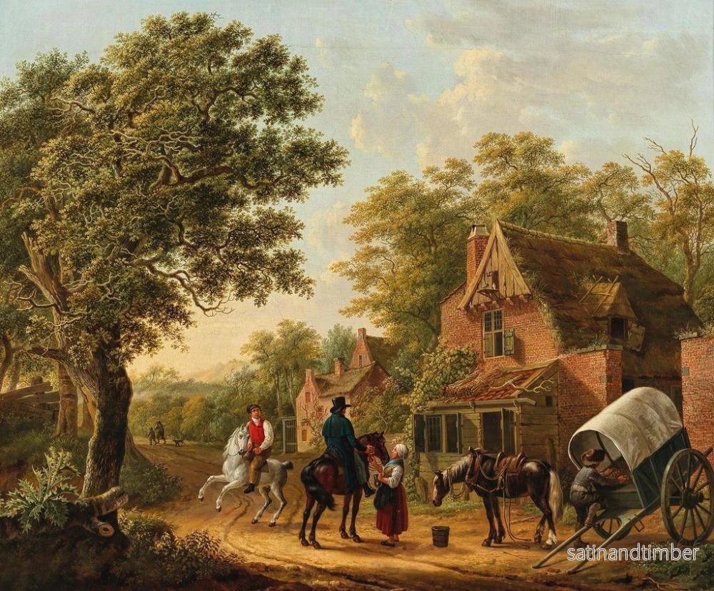 Reproduktion av målningen En fräsch dryck framför viloplatsen - Charles-Philogène Tschaggeny - Bild 2