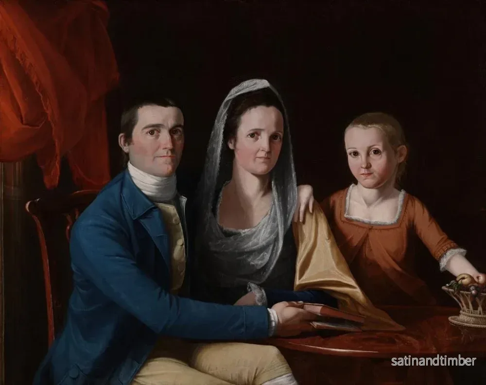 Reproduktion av målningen av Jonathan Trumbull Jr med fru Trumbull Eunice Backus och Faith Trumbull - John Trumbull - Bild 2