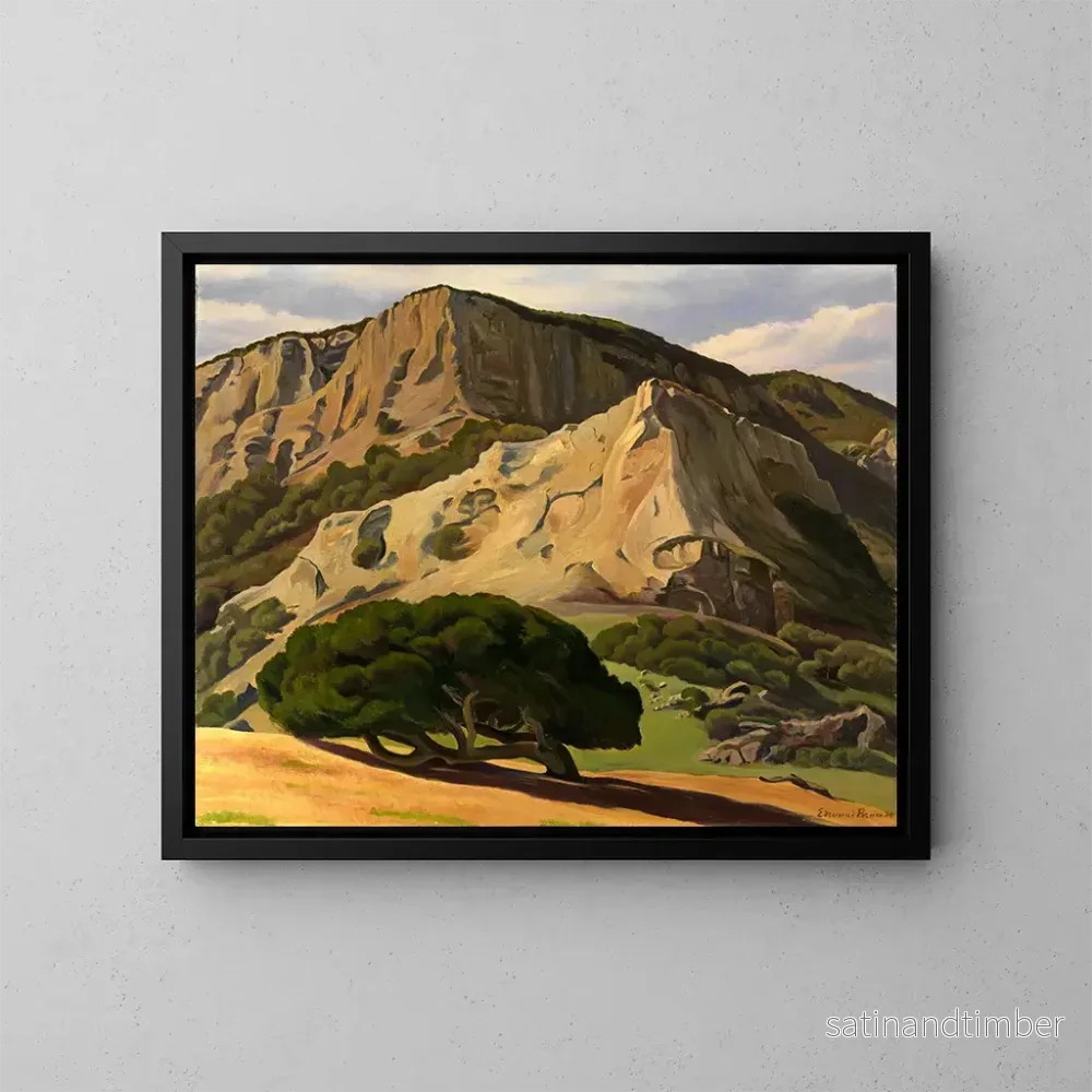 Reproduktion av målningen Chênes et rochers à San Luis Obispo - Edward Bruce