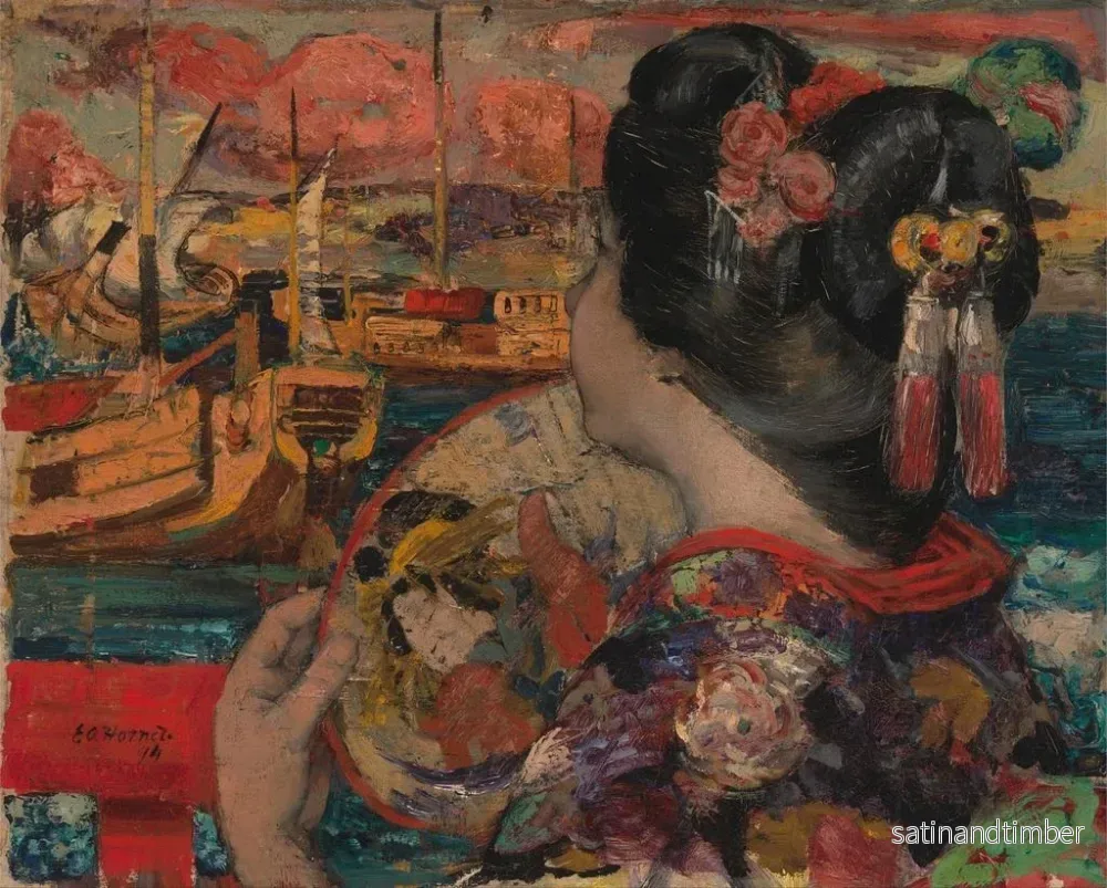 Reproduktion av målningen Le balcon de Yokohama - Edward Atkinson Hornel - Bild 2