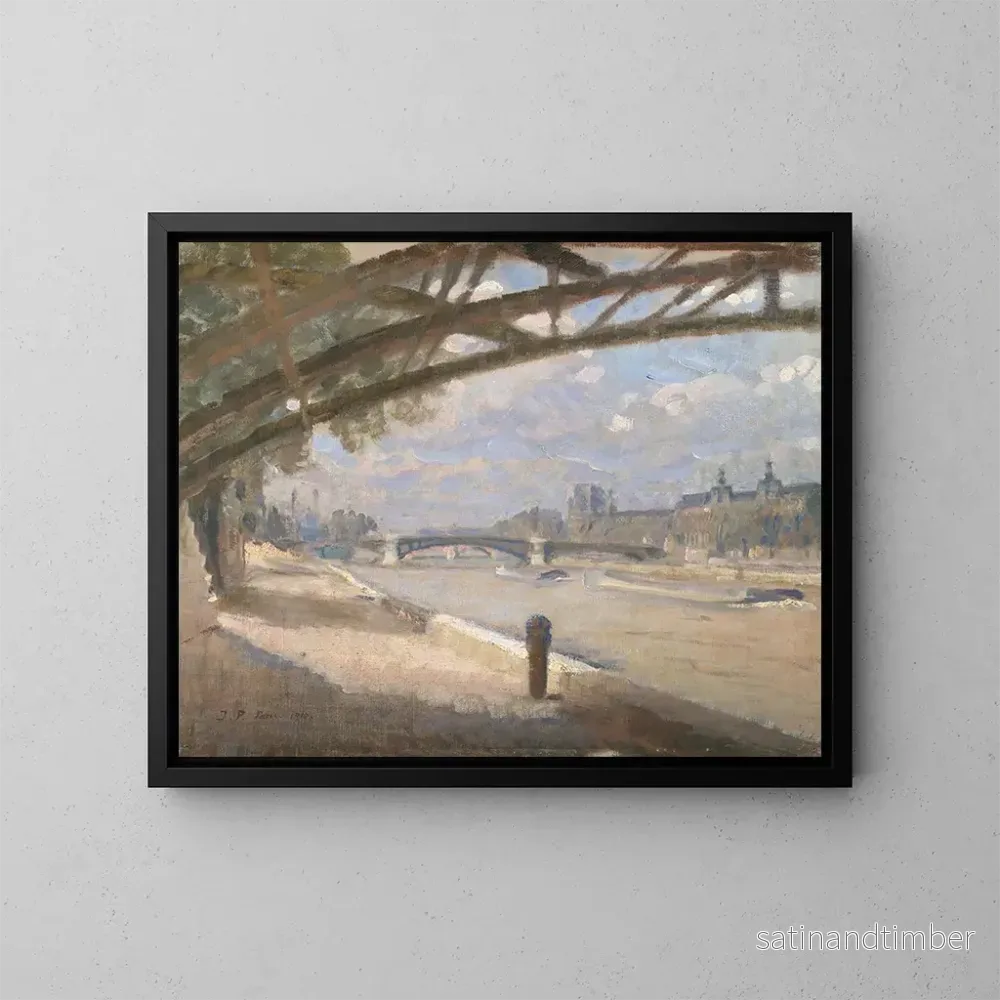 Reproduktion av målningen Under Arts-bron, Paris, midi - Julius Paulsen